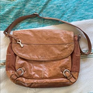 Fossil leather crossbody messenger bag